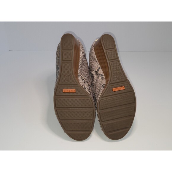 Cole Haan Snakeskin Leather Peep Toe Wedge Kitten Heel Sz 6.5 Nike Air Tech work - Picture 7 of 9